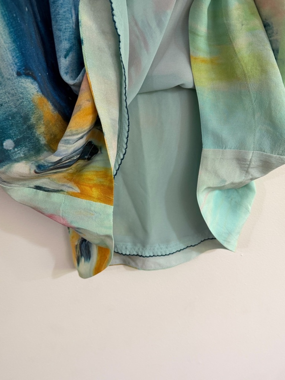 Anthropologie Maeve PAINTED SILK Watercolor Claire Desjardins Med Tunic Top Boho - Picture 6 of 8